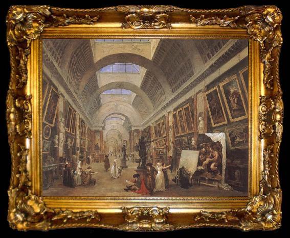 framed  ROBERT, Hubert Design for the Grande Galerie in the Louvre, ta009-2